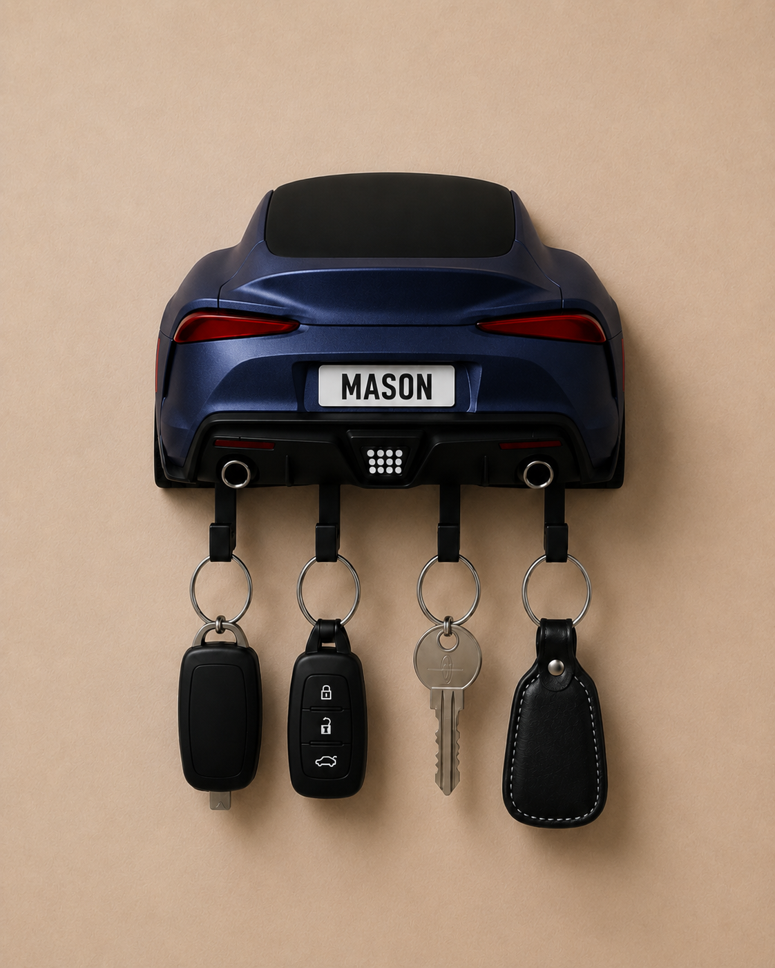 Personalized Sports Car Key Holder, Custom Garage Wall Decor