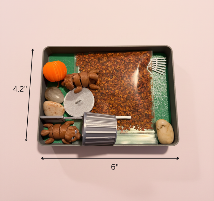 Fall Mini Zen Garden Sand Tray – Autumn Desk Decor, Stress Relief Fidget Sandbox, 3D Printed Office Desk Gift