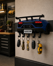 Personalized Sports Car Key Holder, Entryway Key Rack