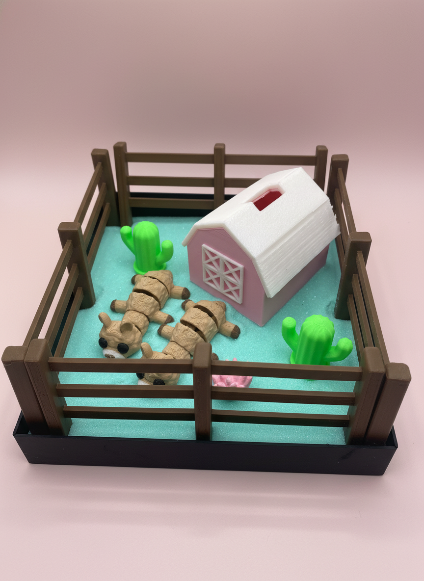 Llama Mini Zen Garden Sand Tray Kit Cute Farm Desk Decor Mini Sand Garden Stress Relief Desk Toy 3D Printed Office Cubicle Decor Gift