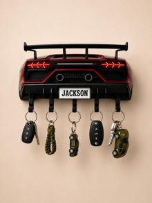 Personalized Sports Car Key Holder, Entryway Key Rack
