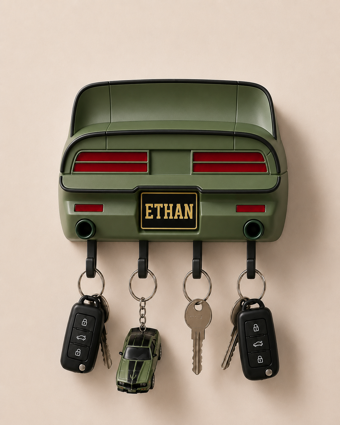 Custom Muscle Car Key Holder, Personalized Garage Decor