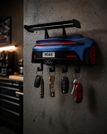 Personalized Sports Car Key Holder, Garage Wall Decor