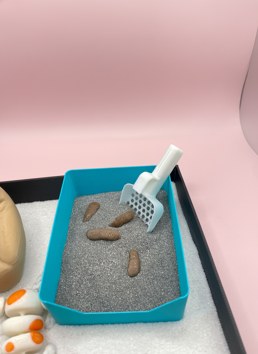 Lazy Cat Mini Zen Garden Sand Tray Kit Cute Cat Desk Decor Mini Sand Garden Stress Relief Desk Toy 3D Printed Office Cubicle Decor Gift