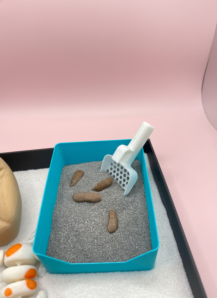 Lazy Cat Mini Zen Garden Sand Tray Kit Cute Cat Desk Decor Mini Sand Garden Stress Relief Desk Toy 3D Printed Office Cubicle Decor Gift