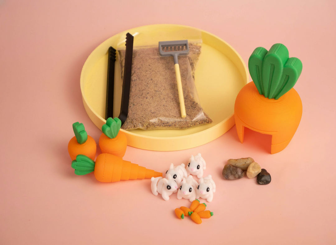 Bunny Mini Zen Garden Sand Tray Kit – Cute Rabbit Desk Decor, Stress Relief Desk Toy, 3D Printed Office Cubicle Relaxation Gift