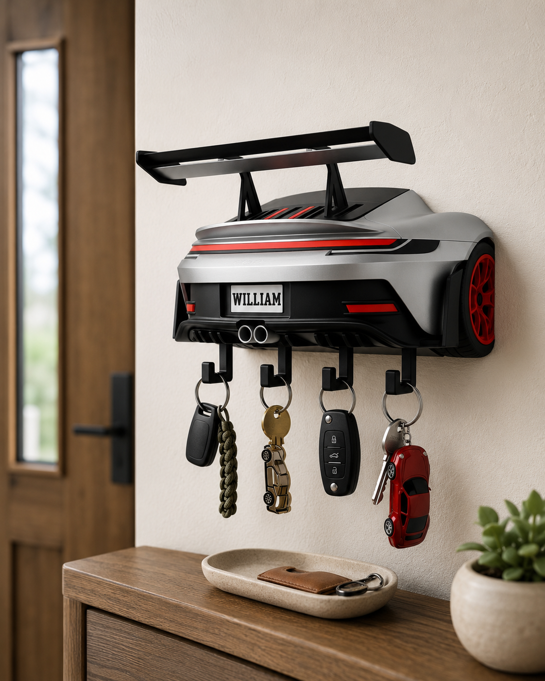 Personalized Sports Car Key Holder, Garage Wall Decor