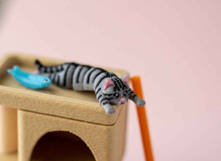 Mini Cat Zen Garden Sand Tray Kit – Cute Cat Desk Decor, Stress Relief Sandbox Fidget Toy, 3D Printed Office Cubicle Gift