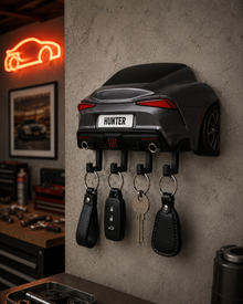 Personalized Sports Car Key Holder, Custom Garage Wall Decor