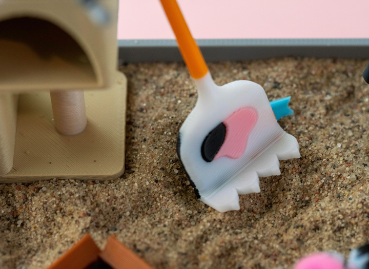 Mini Cat Zen Garden Sand Tray Kit – Cute Cat Desk Decor, Stress Relief Sandbox Fidget Toy, 3D Printed Office Cubicle Gift