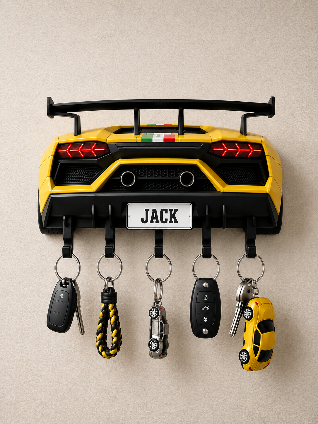 Personalized Sports Car Key Holder, Entryway Key Rack