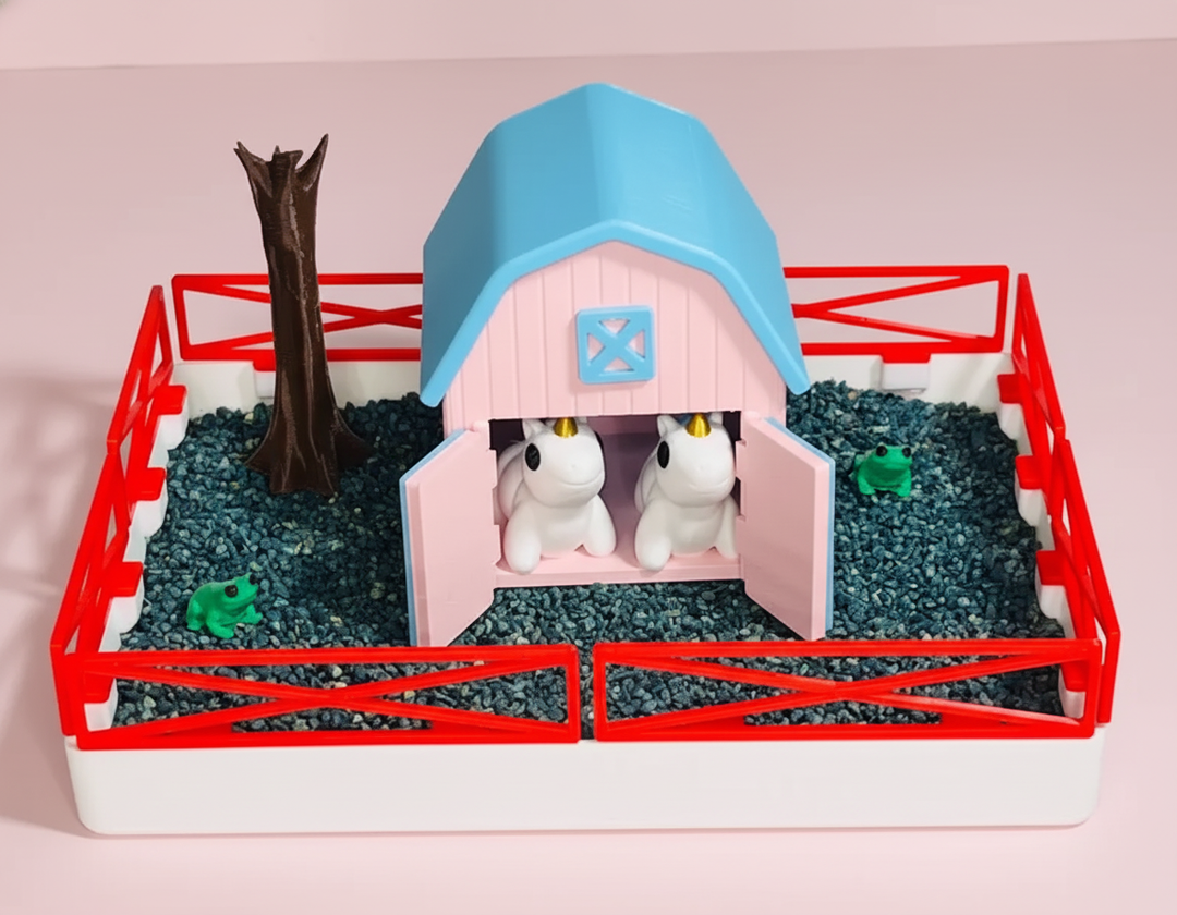 Unicorn Mini Zen Garden Sand Tray Kit – Cute Fantasy Desk Decor, Stress Relief Fidget Sandbox, 3D Printed Office Desk Gift