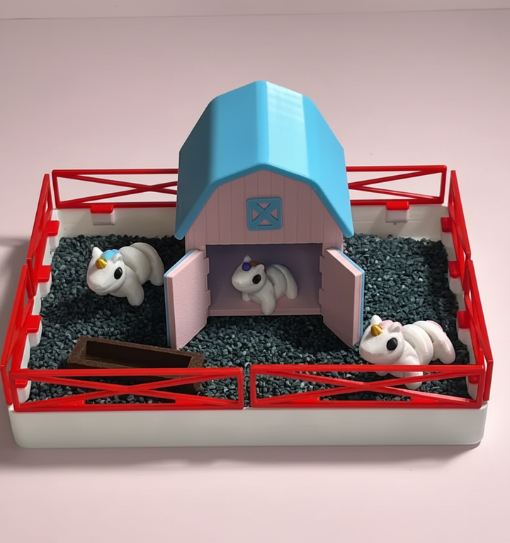 Unicorn Mini Zen Garden Sand Tray Kit – Cute Fantasy Desk Decor, Stress Relief Fidget Sandbox, 3D Printed Office Desk Gift