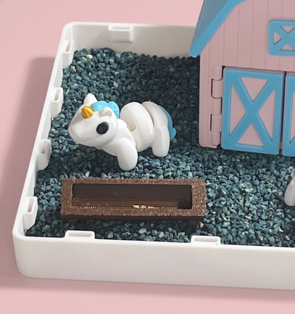 Unicorn Mini Zen Garden Sand Tray Kit – Cute Fantasy Desk Decor, Stress Relief Fidget Sandbox, 3D Printed Office Desk Gift