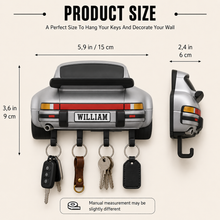Personalized Classic Sports Car Key Holder, Custom Name Decor