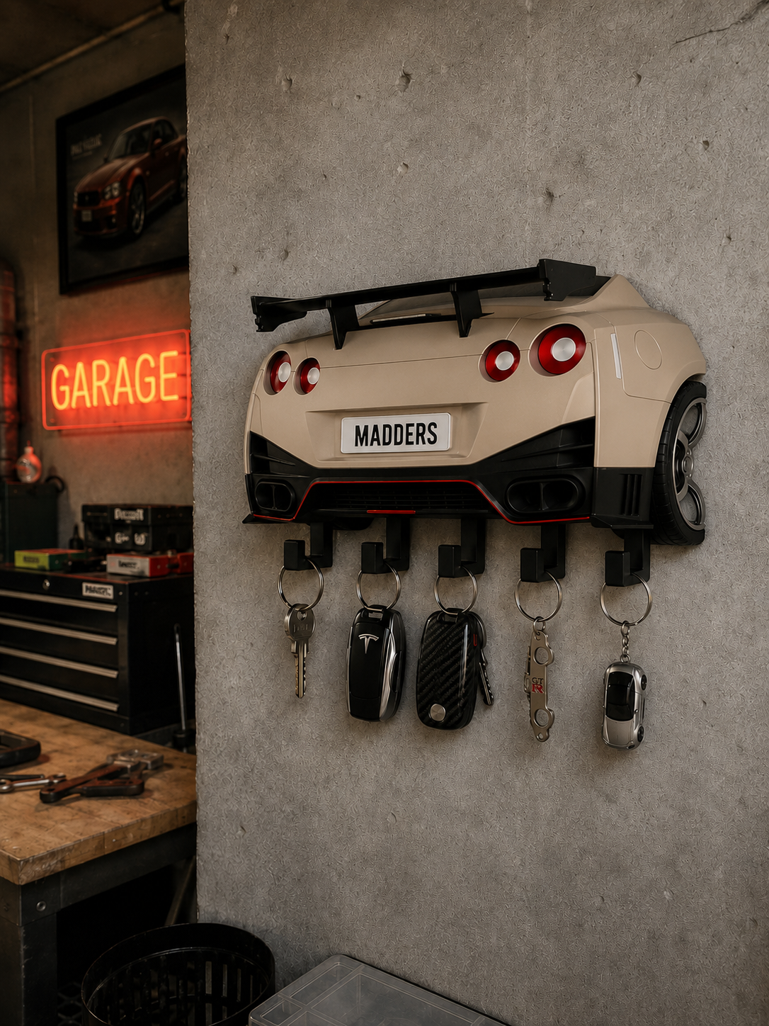 Personalized Sports Car Key Holder, Custom Wall Decor