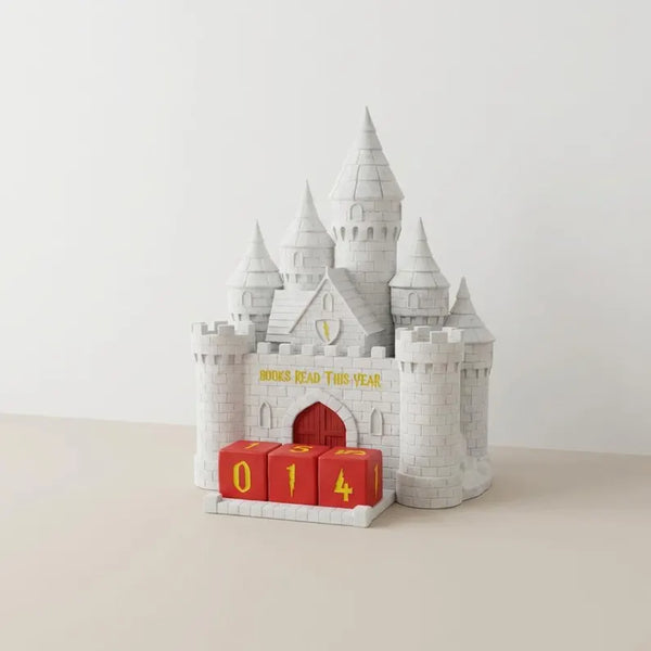 Fantasy Castle Book Counter, Personalized Reading Tracker