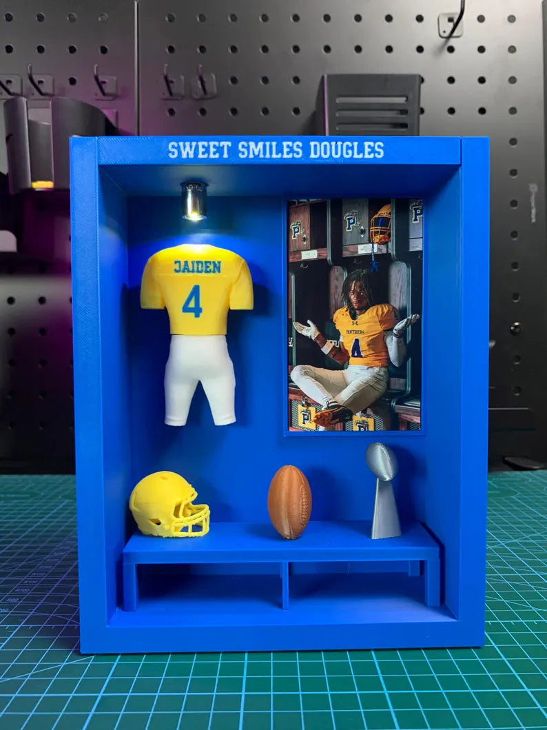 Custom Football Jersey Shadow Box, Personalized Sports Memory Frame