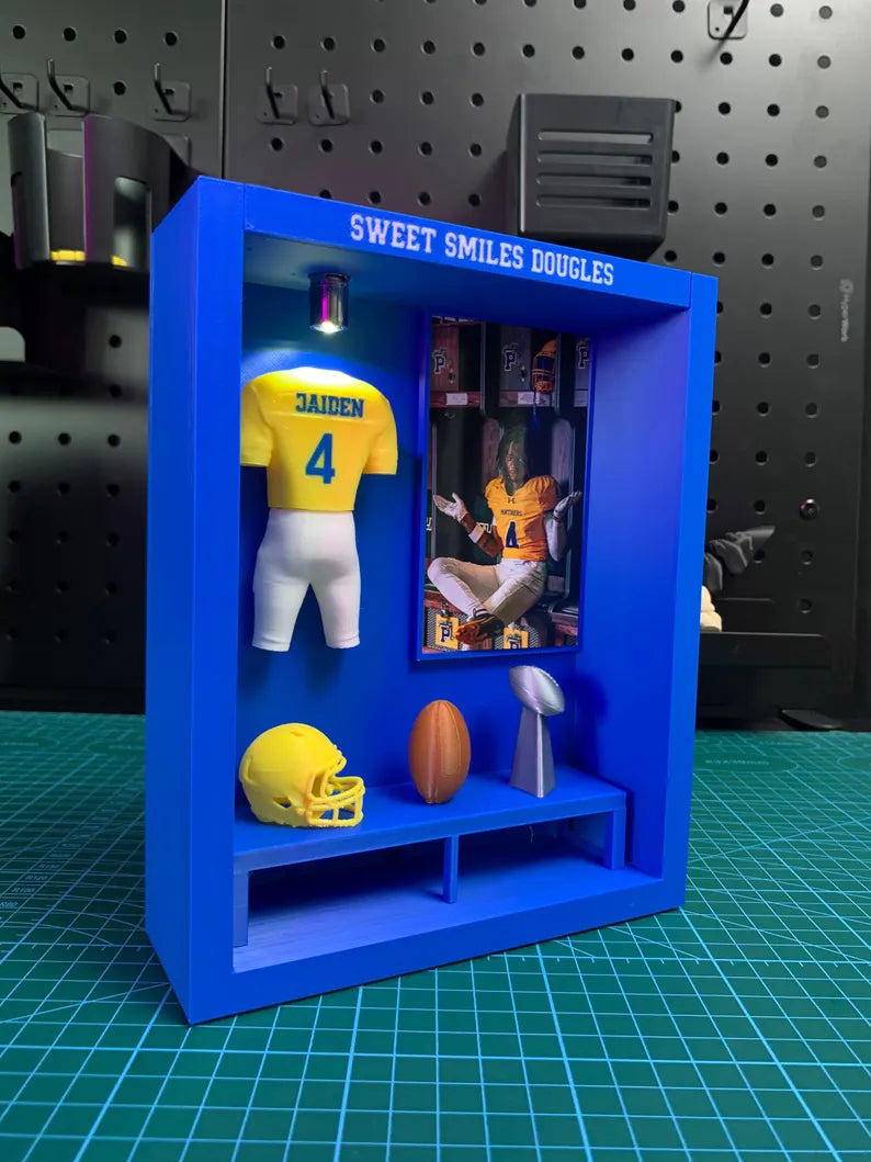 Custom Football Jersey Shadow Box, Personalized Sports Memory Frame