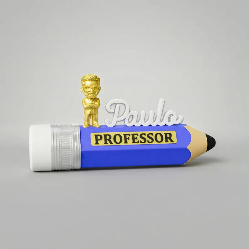 Personalized Teacher Name Plate, Custom Desk Figurine