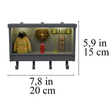 Custom Firefighter Key Holder, Personalized Shadow Box Decor