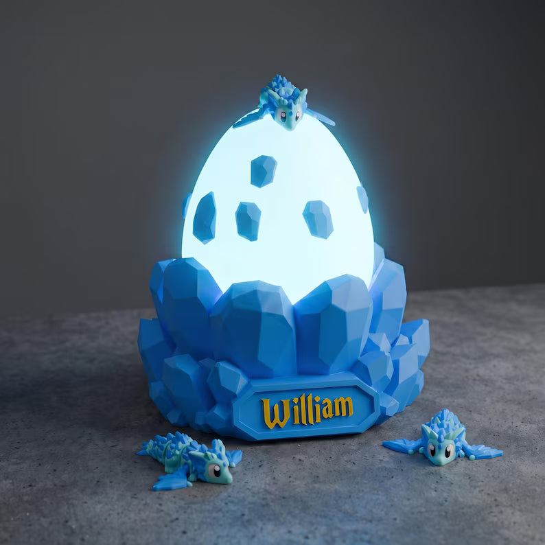 Custom Baby Dragon Lamp, Personalized Dragon Egg Night Light