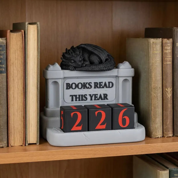 Sleeping Dragon Book Counter, Fantasy Reading Tracker