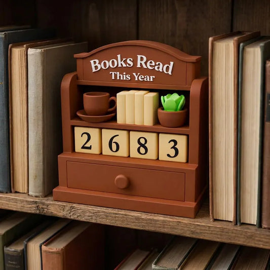Vintage Book Counter, Books Read This Year, Book Lover Gift, Bookshelf Decor, Book Club Gifts, Bookish Library Decor, Reading Challenge