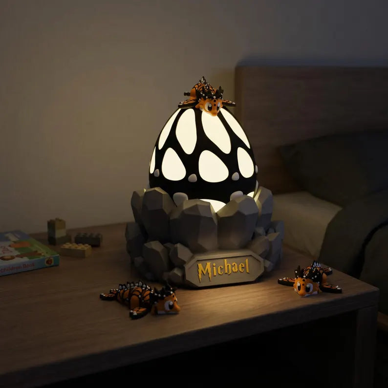 Personalized Dragon Egg Night Light, Custom Baby Dragon Lamp