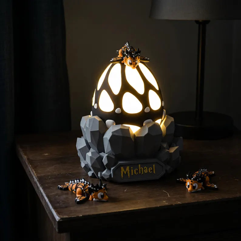 Personalized Dragon Egg Night Light, Custom Baby Dragon Lamp