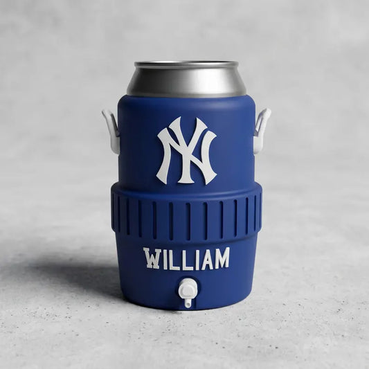 Personalized Baseball Can Holder,Custom Retro Mini Cooler Cup,3D Printed Soda Can Koozie,12oz Drink Holder,Custom Logo Football Team