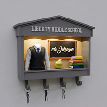 Custom Teacher Key Holder, Personalized Shadow Box Wall Decor