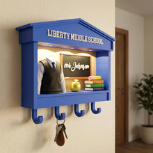 Custom Teacher Key Holder, Personalized Shadow Box Wall Decor