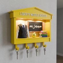 Custom Teacher Key Holder, Personalized Shadow Box Wall Decor