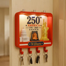 Custom America 250th Anniversary Key Holder, LED Wall Decor