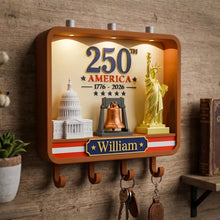 Custom America 250th Anniversary Key Holder, LED Wall Decor