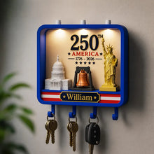 Custom America 250th Anniversary Key Holder, LED Wall Decor