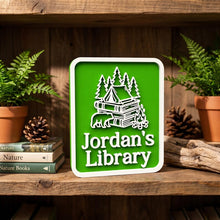Personalized Library Sign, Custom Book Nook Decor