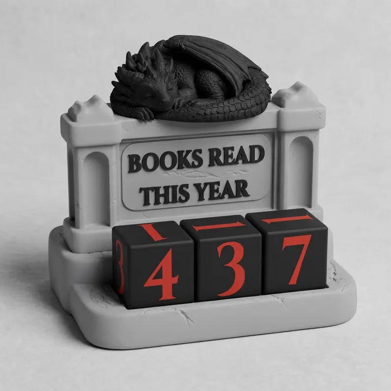 Sleeping Dragon Book Counter, Fantasy Reading Tracker
