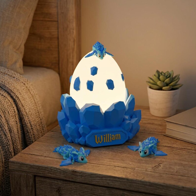 Custom Baby Dragon Lamp, Personalized Dragon Egg Night Light
