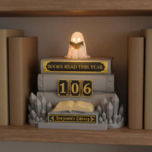 Personalized Halloween Book Tracker, LED Ghost Bookshelf Decor