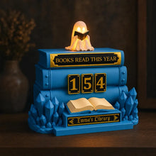 Personalized Halloween Book Tracker, LED Ghost Bookshelf Decor