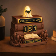 Personalized Halloween Book Tracker, LED Ghost Bookshelf Decor