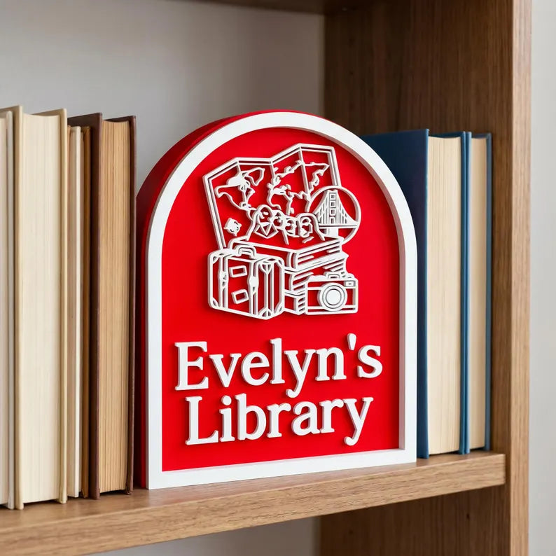 Custom Book Nook Sign, Personalized Library Decor