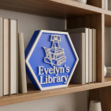 Personalized Book Nook Decor, Custom Reader Library Sign