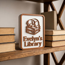 Personalized Library Sign, Custom Book Nook Decor