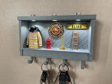 Custom Firefighter Key Holder, Personalized Shadow Box Decor