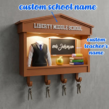 Custom Teacher Key Holder, Personalized Shadow Box Wall Decor