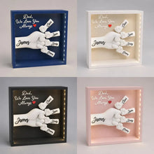 Personalized Fist Bump LED Shadow Box, Custom Family Name Keepsake