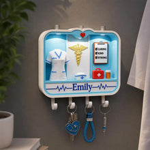 Personalized Nurse Key Holder, Custom Shadow Box Wall Decor